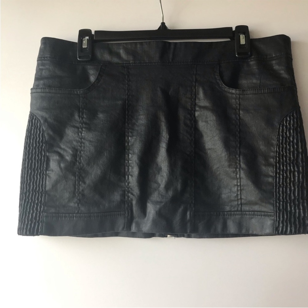 All Saints | Black Perette Biker Mini Skirt, 10 - Picture 3 of 8